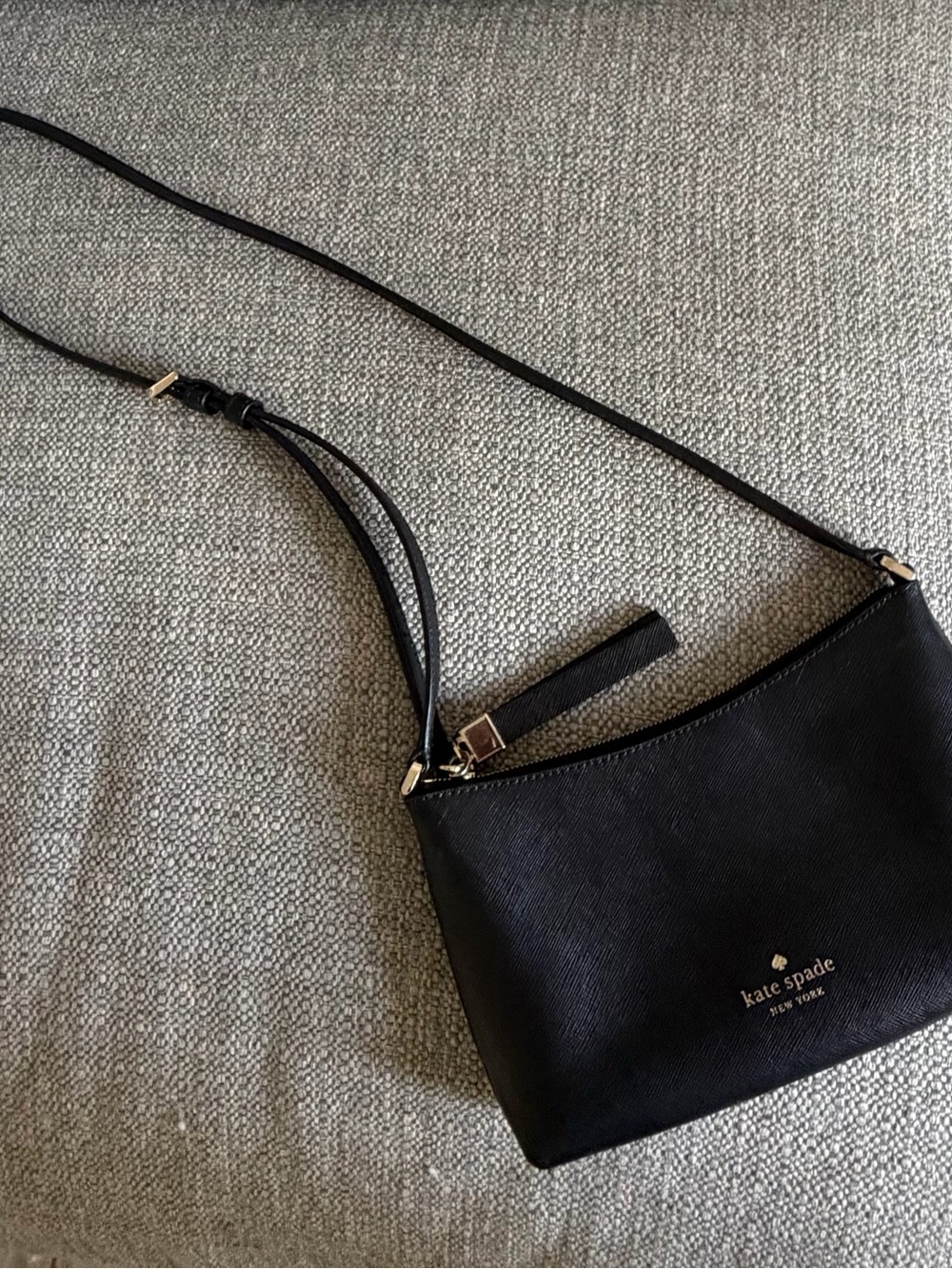 kate spade Black Leather Curved Sadie Crossbody with Gold Hardware - Picture 2 of 7